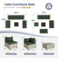 thumbnail image 2 of Techmilly 9 Pieces Outdoor Patio Furniture Set, Outdoor Wicker Patio Conversation Set with Cushions for Backyard, Porch, Garden(Green), 2 of 8