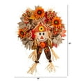 thumbnail image 2 of Nearly Natural 30" Scarecrow Fall Artificial Autumn Wreath with Sunflower, Pumpkin and Decorative Bows, 2 of 3