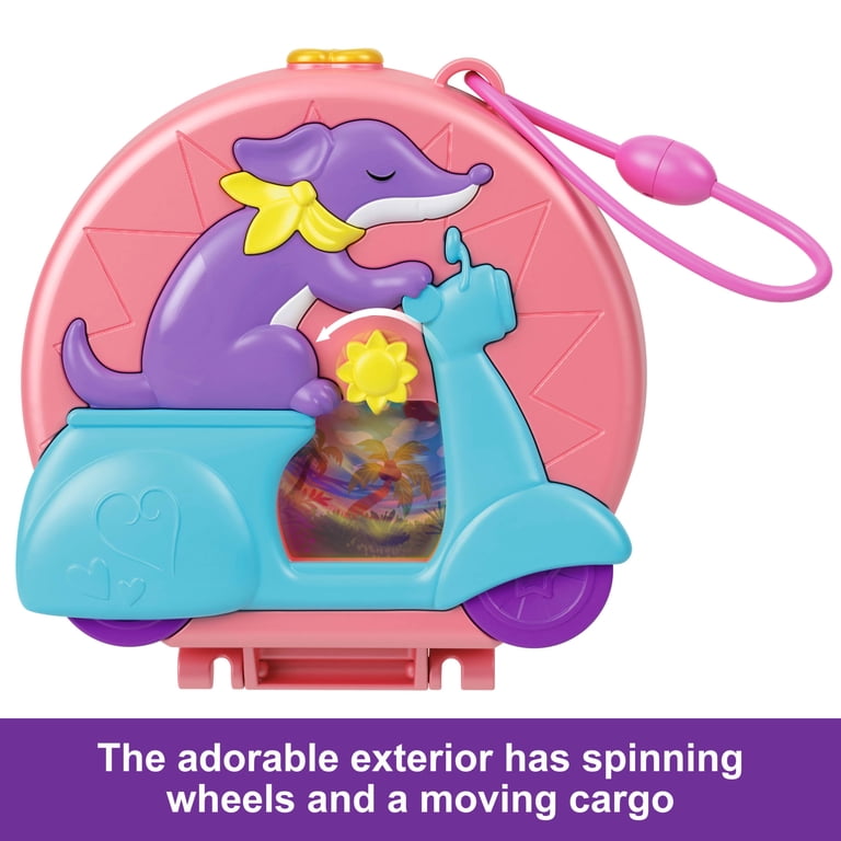 Polly Pocket Kauwgomballen Kitten Compact – Speelset Met 1 Pop, Kitten, Theekopjes, Wip & Fruitaccessoires – Voor Onderweg (JKC50)