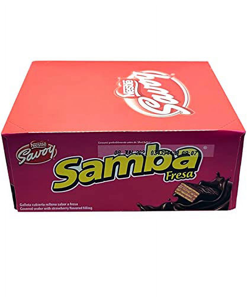 Savoy Samba Strawberry Fudge Covered Wafer with Strawberry Filling - 20 Pack (32gr/1.12oz Each)