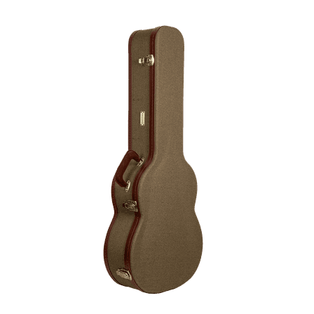 Crossrock Master Series - Wooden 4/4 Classical Guitar Case - Security Lock, Genuine Leather Handle, Reinforced Hardware, Metal Feet, Storage Space- Olive Green Tweed