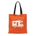 thumbnail image 1 of JSDART Sac Fourre-Tout en Toile Rouge Maison de Campeur sur Roues Voiture Blanche Van Orange Sac d'Épicerie Réutilisable Durable, 1 of 1