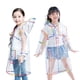 thumbnail image 2 of FELTECHELECTR Poncho impermeable reutilizable de EVA transparente con capucha, de una pieza, para niños (talla L, colorido)., 2 of 5