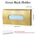 thumbnail image 2 of OTOSTAR Tissue Holder Box Mask Holder for Car, PU Leather Car Visor Tissue Holder Napkin Holder, Backseat Tissue Case Holder for Car, Vehicle (Golden), 2 of 7