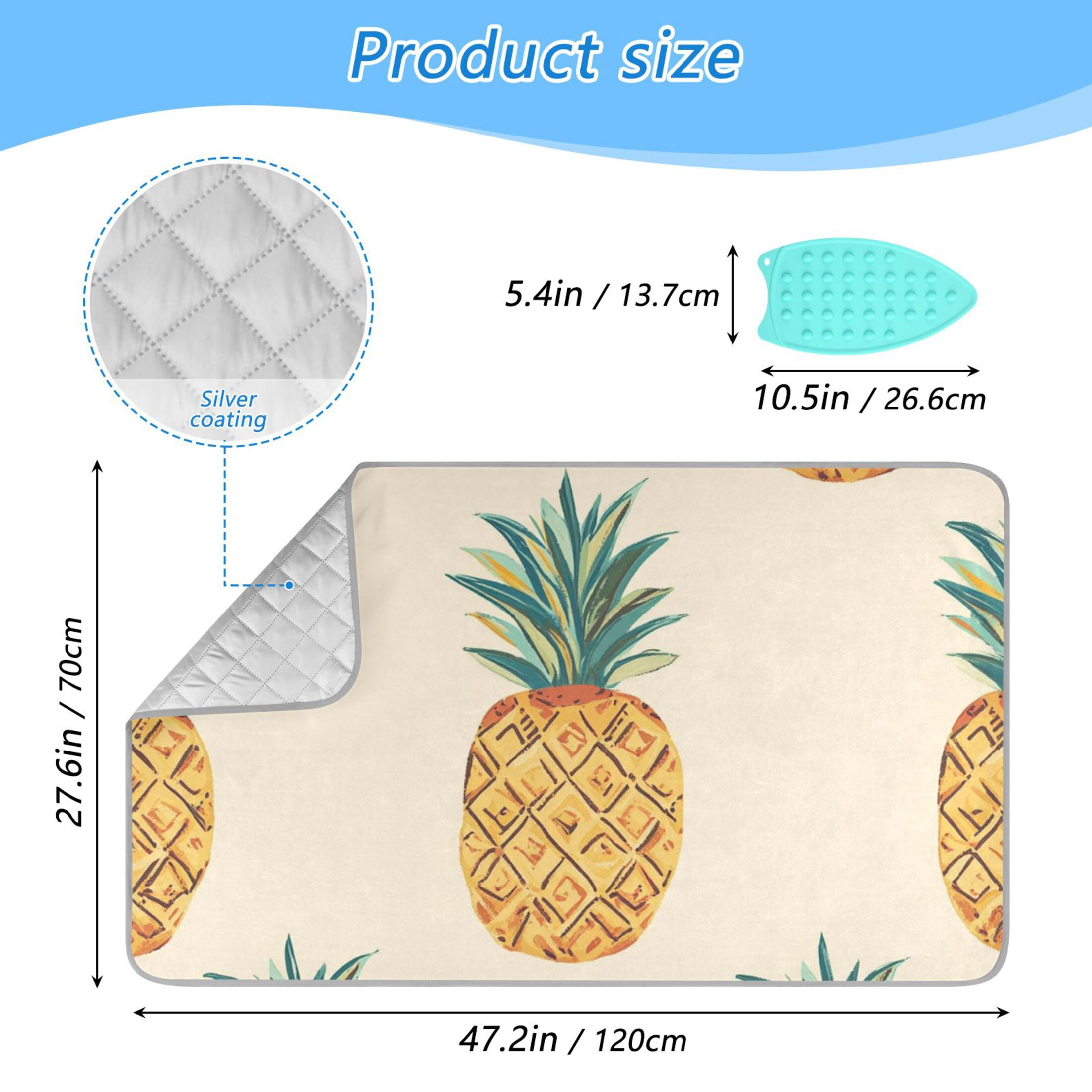 Pineapples Boho Style Ironing Mat Blanket Portable Travel Ironing Pad Heat Resistant Pad 47.2" x 27.6”