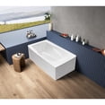 thumbnail image 2 of Aqua Eden VTAM6032L21TS 60-Inch Acrylic Rectangular 2-Wall Corner Alcove Tub, Left Hand Drain in Glossy White, 2 of 9