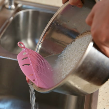 

WANYNG Drain Rack Durable Clean Leaf Shape Rice Wash Sieve Cleaning Gadget Kitchen Clips Pink taser drainer pink Pink