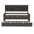 thumbnail image 5 of EUROCO Twin Size Captain Bed, Daybed with Trundle and Bookcase, Drawers and Shelf Platform, Espresso, 5 of 13