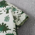 thumbnail image 5 of BemeyourBBs Toddler Baby Boy Summer Clothes Infant Baby Boys Dinosaur Outfits Short Sleeve Button Down Shirt Top Elastic Waist Pockets Shorts 2pcs Set, 5 of 7