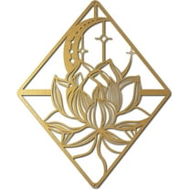 Lotus Wall Art Metal Moon Flower Black Ornaments Wall Decor Signs Hanging Sculpture for Home Bedroom Kitchen Garden Housewarming Gift Christmas Holiday Decoration 11.4 x 9.5 Inch(Gold) for DIY