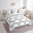 thumbnail image 3 of Homewish Cute Cloud Twin Bedding Sets 7-Piece for Kids Children Teens,Cartoon Kawaii Bedding Comforter Set Microfiber,Grey White Breathable Sheet Sets,Super Cozy Room Decor,Reversible, 3 of 8