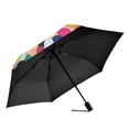 thumbnail image 2 of FORMRS Travel Umbrella Folding Auto Open Close Windproof Rain UV Protection, Black Colorful Circles, 2 of 8