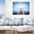 thumbnail image 3 of Designart Wooden Jetty in Morning Blue Sea - Landscape Wall Throw Pillow - 16x16, 3 of 4