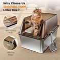 thumbnail image 4 of Caja de arena para gatos Tripamin Tripamin 15» XL de acero inoxidable, 4 of 6