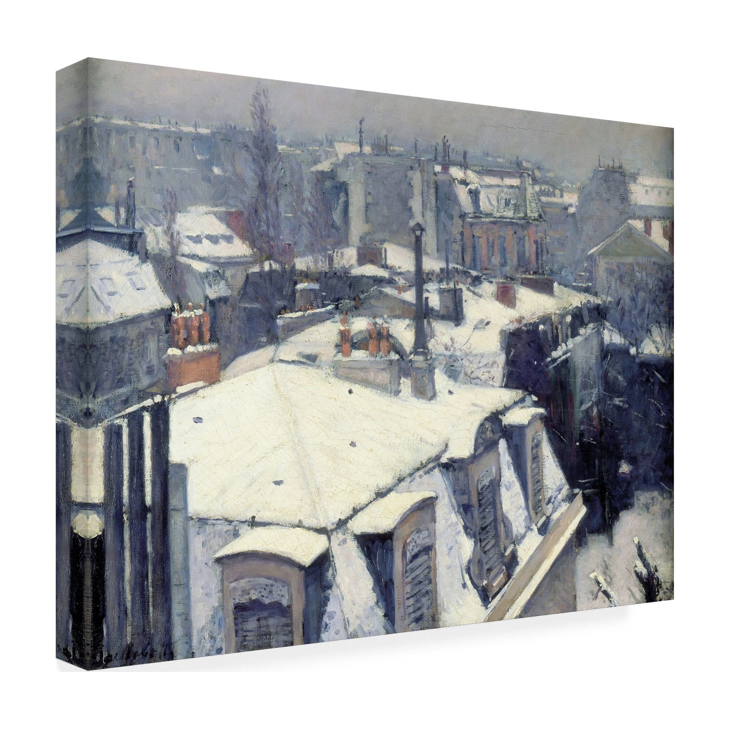 Gustave Caillebotte 'Rooftops in the Snow' Canvas Art