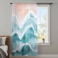 thumbnail image 4 of Aqua Coastal Beach Sheer Curtains 108 Inches Extra Long, Modern Oil Painting Nautical Light Filering Curtains, Privacy Drapes Simi Floor to Veiling Curtain for Living Room Large Window Treatment, 4 of 9