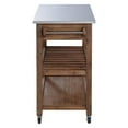 thumbnail image 4 of Bowery Hill Wood/Stainless Steel Kitchen Cart in Wire-Brush Brown, 4 of 6