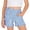 Blue, variant on Ticikt Kids Summer Plaid Bubble Shorts, Lightweight Cotton Ruffle Hem Lounge Shorts for Little/Big Girls 3-12Y,Blue