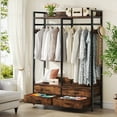 thumbnail image 2 of Tribesigns Heavy Duty Clothes Rack Freestanding Clothing Storage, Rustic Brown, 2 of 5