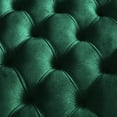 thumbnail image 6 of Weston Home Oddie Gold Finish Velvet Button Tufted Round Ottoman, Dark Green, 6 of 10