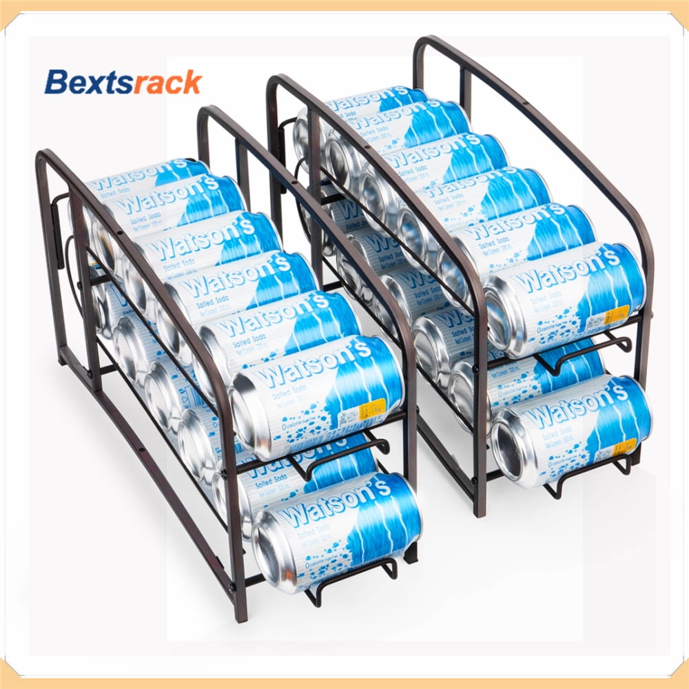 Soda Box Rack Bextsrack 2 PC Soda Holder Stackable Can Storage Dispenser Rack-Bronze ...