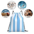 thumbnail image 6 of Leisure Draw String Mouth Backpack 16 X 14 Woven Band Durable Not Easy To Fall Off In Travel Portable Draw String Design Light Blue Stripe_2, 6 of 8