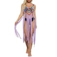 thumbnail image 1 of VISgogo - Bikini para mujer, sin mangas, para playa, con borlas caladas, vestido de verano VISgogo  moda, 1 of 6