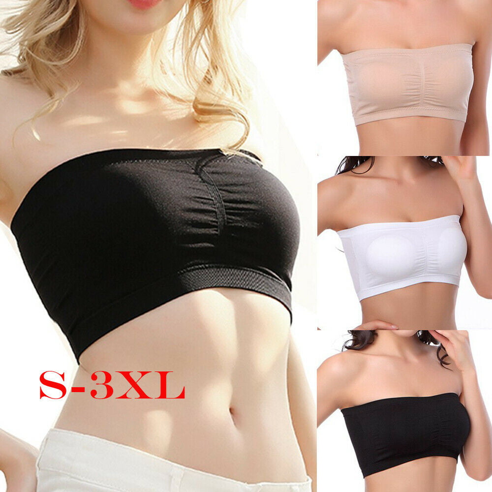 Time and River Wirefree Bandeau Bra Strapless Tube Tops for Women 