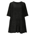 thumbnail image 4 of 2025 Sequin Dress for Women Plus Size Summer Short Sleeve Sparkly Glitter Dress Swing Club Cocktail Party Dresses, 4 of 8