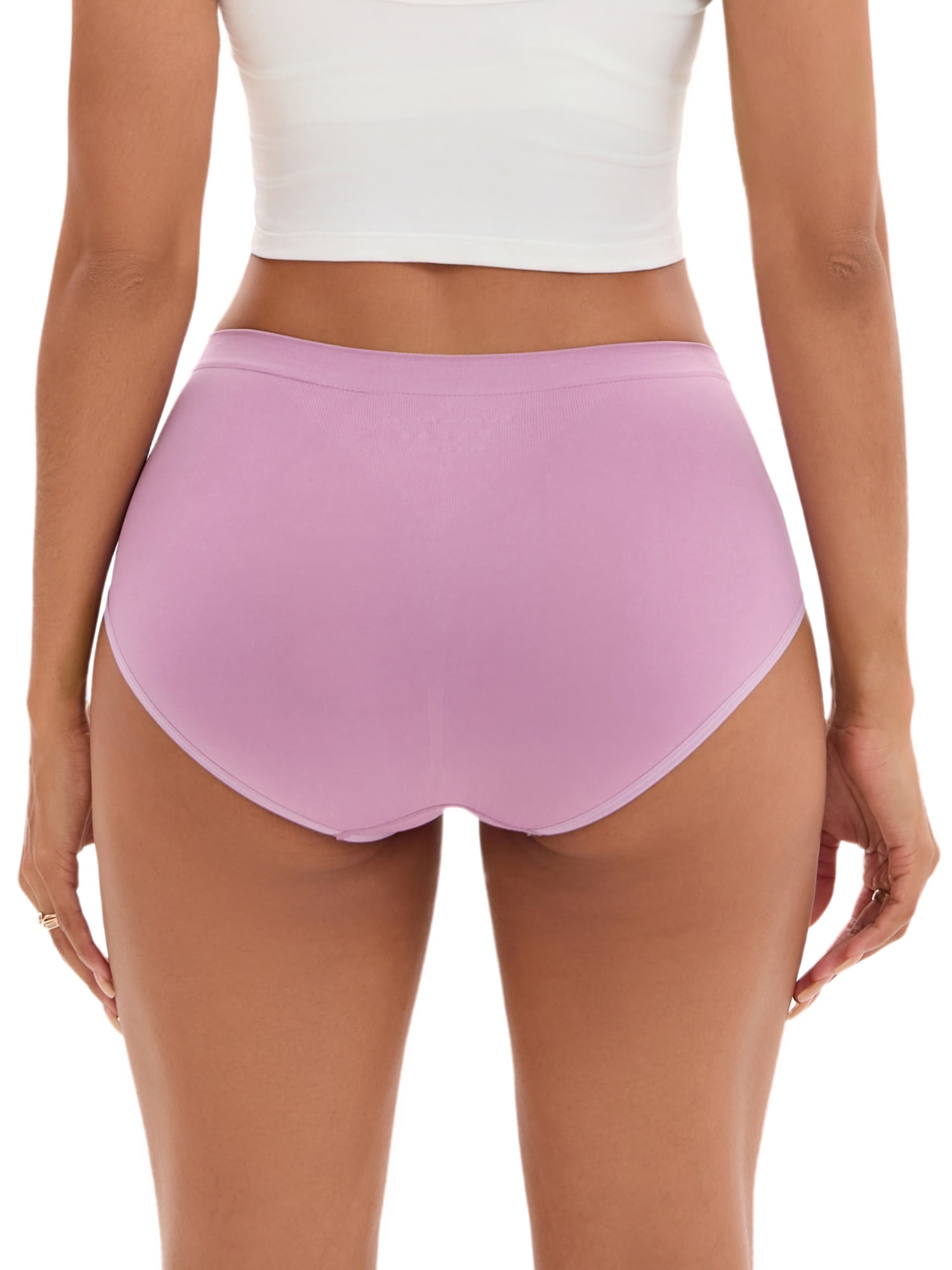 Unique Bargains Women's High-Waisted Briefs Butt Lifter Full-Coverage Panties M Purple