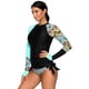 thumbnail image 5 of Traje De Baño De Manga Larga Para Mujer, Traje De Baño De Bloque De Color, Traje De Baño Estampado De Cuello Redondo Suave A La Moda Yuarrent OD016131-08, 5 of 6