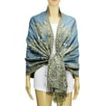 thumbnail image 5 of Silver Fever Pashmina - Jacquard Paisley Shawl - Stylish Scarf - Double Sided Wrap, 5 of 10