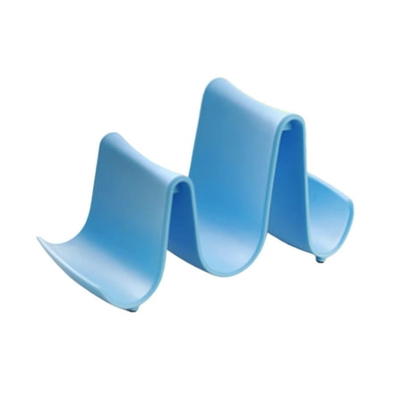 

Standing Pot Countertop Spoon Ladle Rest Pan Lid Stand Organizer Blue