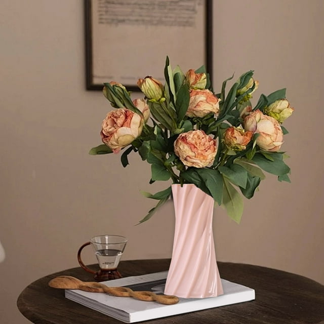 Plastic Flower Vase In Modern Style Vase For Bookshelf Mantel Table Fireplace Coffee Table Living Home Decoration