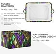 thumbnail image 2 of Mardi Gras Green Purple Gold Element Large Storage Basket 2PCS,Cute Koala Collapsible Toy Storage Box Laundry Basket with Handle,Used for Home Closets, Offices, Bedrooms Halloweenation Home Decor, 2 of 7