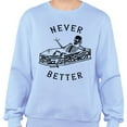 thumbnail image 2 of Never Better Skeleton Sweatshirt Unisex 3X-Large Light Blue, 2 of 5