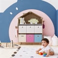 thumbnail image 6 of Innovaze Kids Storage Organizer with 6 Removable Bins, House-Shaped Bookshelf, Vertical Toy & Book Storage Cabinet, MDF, Space-Saving Design for Playroom & Bedroom, 6 of 6