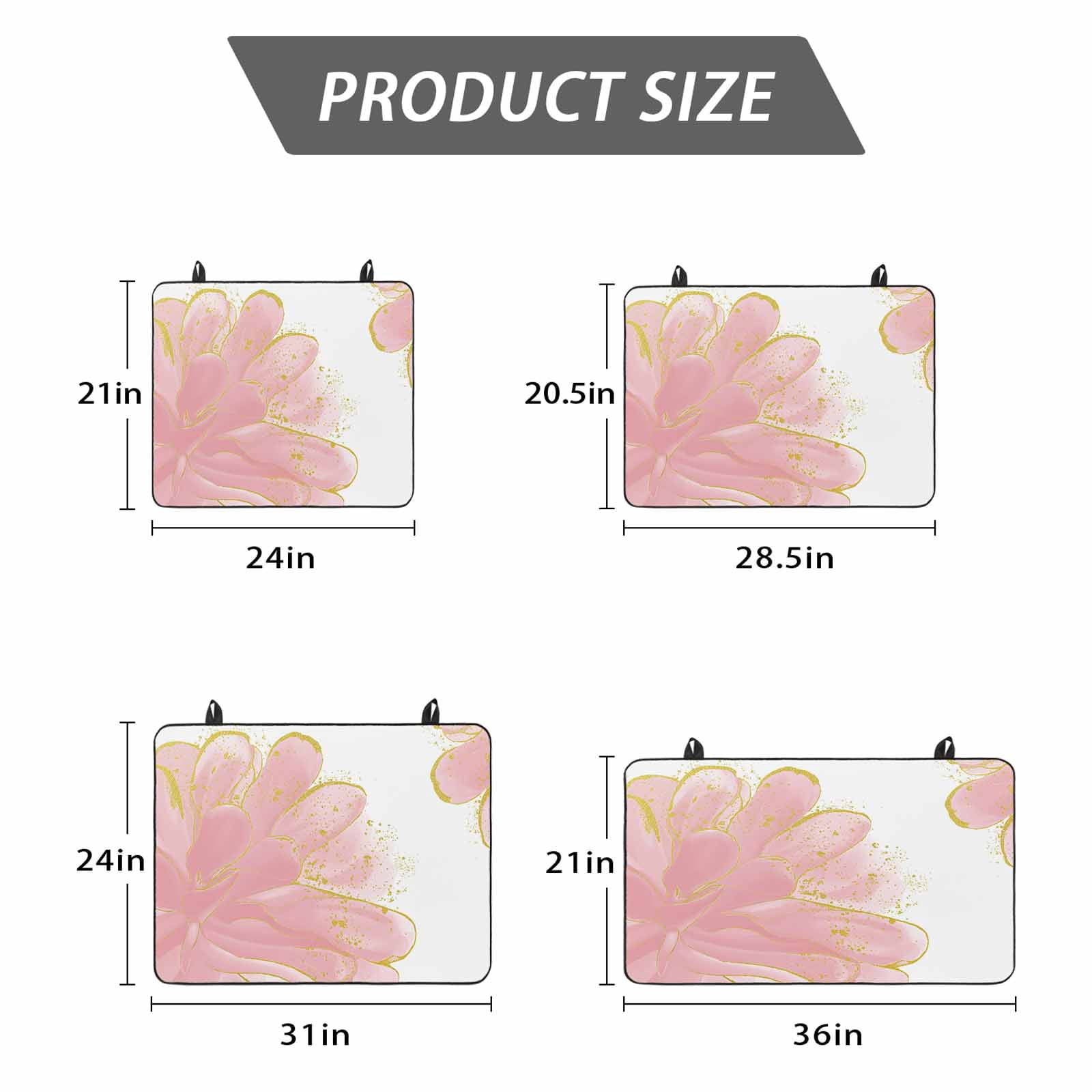 Pink Gold Stove Top Cover for Electric Stove, Heat-proof & Non Slip Glass Top Stove Cover Protector, Boho Modern Abstract Minimalist Aesthetic Flower Kitchen Flat Cooktop Rubber Mat 31x24 Inches