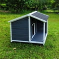 thumbnail image 2 of CQSXDA Weatherproof Outdoor Dog House for Small to Medium Dogs, Wooden Shelter with Asphalt Roof and Raised Floor Design, 2 of 8