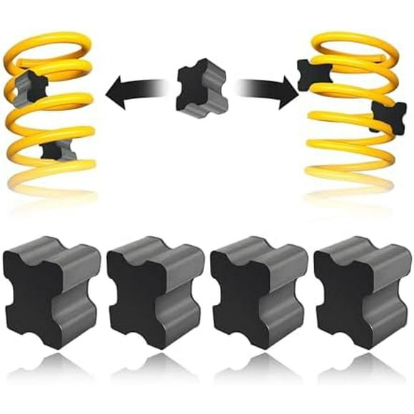 4PCS Rubber Coil Spring Spacers,Heavy Duty Front Coil Spring Booster Kit for 1" to 1.5" Coil Spring Lift,Universal Rubber Lift Blocks Car Accessories for Most Cars Trucks SUVs