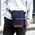 thumbnail image 4 of Small Messenger Bag, Vintage Leather Canvas Crossbody Shoulder Side Bag for Men Women for Work/Travel,Blue, 4 of 6