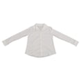 thumbnail image 3 of Blusa de gasa para mujer, elegante, cómoda, de color puro, informal, de manga larga, para el trabajo, uso diario, color blanco M, 3 of 15