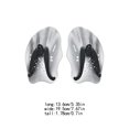 thumbnail image 4 of Greeniant 1 par de paletas de mano para natación, guantes de entrenamiento con correa ajustable, correa de plástico profesional para Deportes acuáticos Gris-plata, 4 of 6