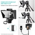 thumbnail image 4 of Teleprompter Portátil TC-3 Universal para Teléfonos, Tabletas y Cámaras - Ideal para Transmisiones en Vivo, Conferencias, Grabaciones y Clases en Línea - Incluye Control Remoto Bluetooth, 8 Anillos, 4 of 6