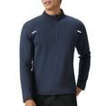 thumbnail image 2 of pstuiky camisetas de manga larga para hombre, Camiseta deportiva de manga larga para hombre, color liso, con cuello alto y media cremallera, ideal para fitness y tiempo libre salir tops l, 2 of 9