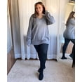 thumbnail image 4 of CASSIE LIZ Womens Sweaters Plus Size Knitted Oversized V Neck Gray Pullover Tops Trendy Fall Winter Outfits Soft and Warm XL 14W 16W, 4 of 8
