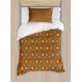 thumbnail image 1 of Gerber Daisy Duvet Cover Set Twin Size, Irregular Order Big and Little Summer Petals, Decorative 2 Piece Bedding Set with 1 Pillow Sham, Sea Green Vermilion Avocado Green Apricot, by Ambesonne, 1 of 2