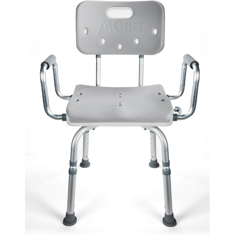 MOBB Shower Chair SWiVEL PADDED Seat Adjustable Bath Seat Lightweight Portable Chair