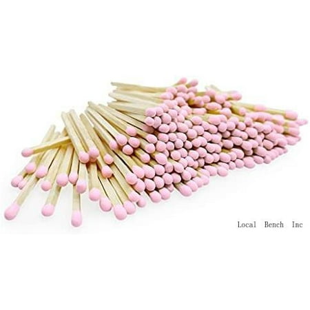 

2 Light Pink Tip Safety Matches | Set Of 200 Bulk Artisan Matchsticks With Striker Stickers By | Decorative & Unique Candle Lighting Home Decor Wedding Giveaways & Events