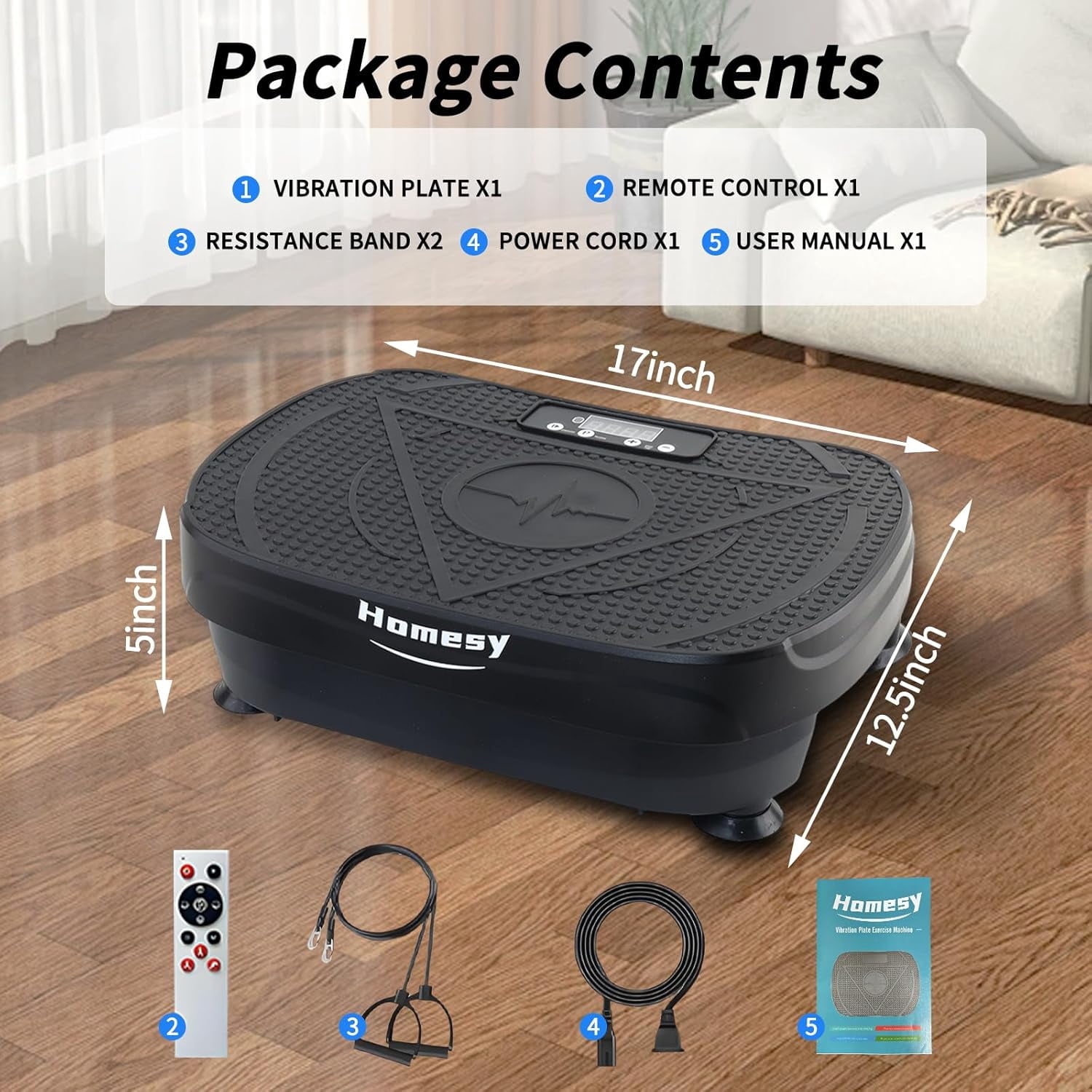 Vibration Plate Exercise Machine for Full Body Workout, Fat Burning & Lymphatic Drainage with Remote Control